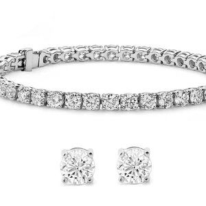 18k Gold Plated Swarovski Bracelet & Earrings Set